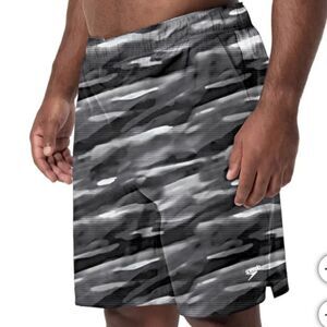 Speedo Tech Volley Swim Shorts - Black and Gray